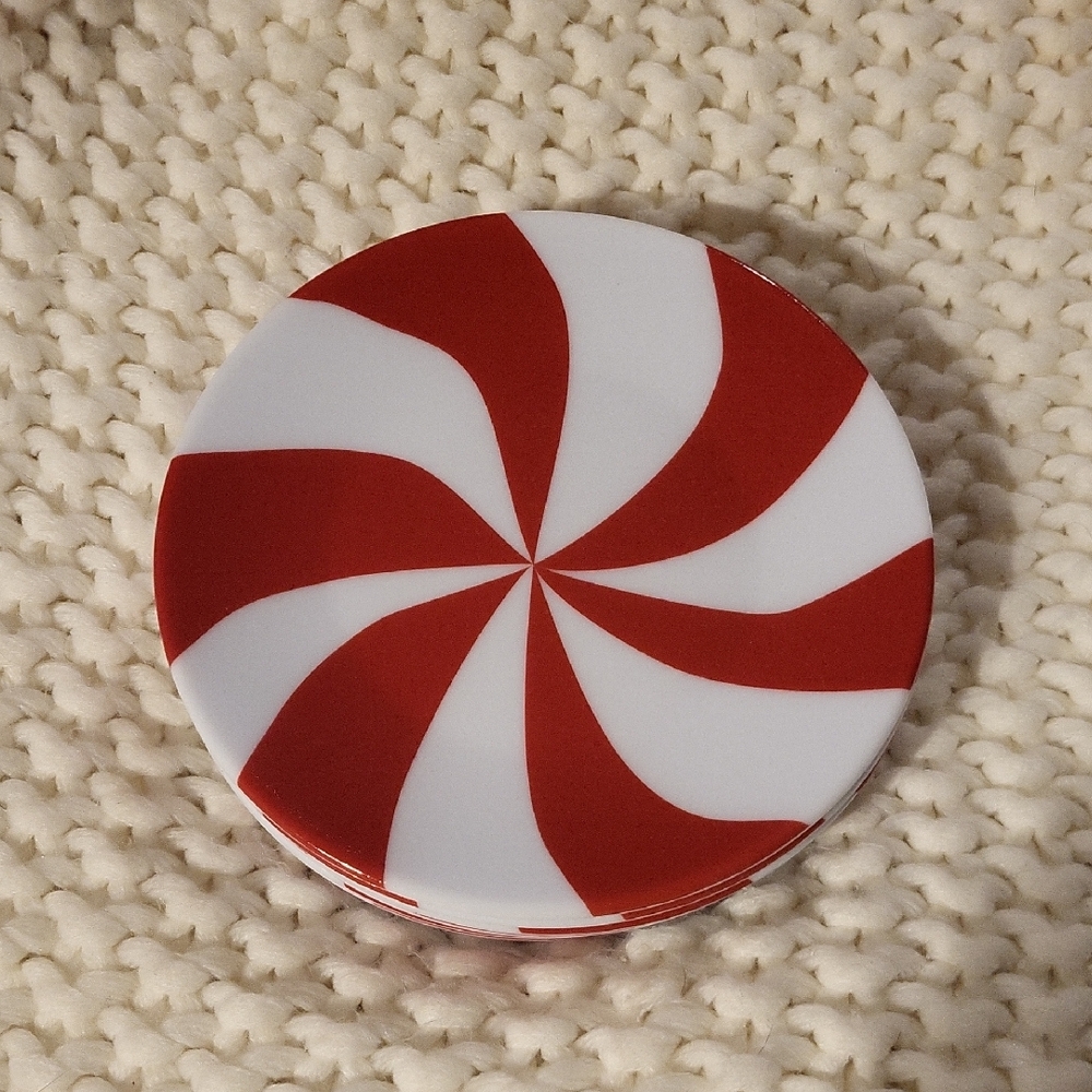 Festive🎄 Red & White Peppermint Swirl Whimsical Appetizer Plates!